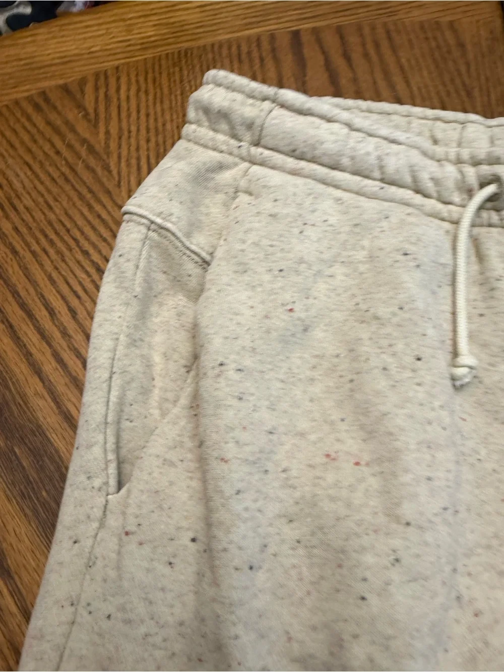 Nike Mens Cream Speckled Joggers with Drawstring